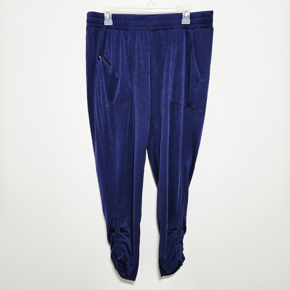 Fabletics‎ Womens Stretch Leggings Joggers Lounge Comfort Pants Pockets Blue XL - Picture 2 of 11